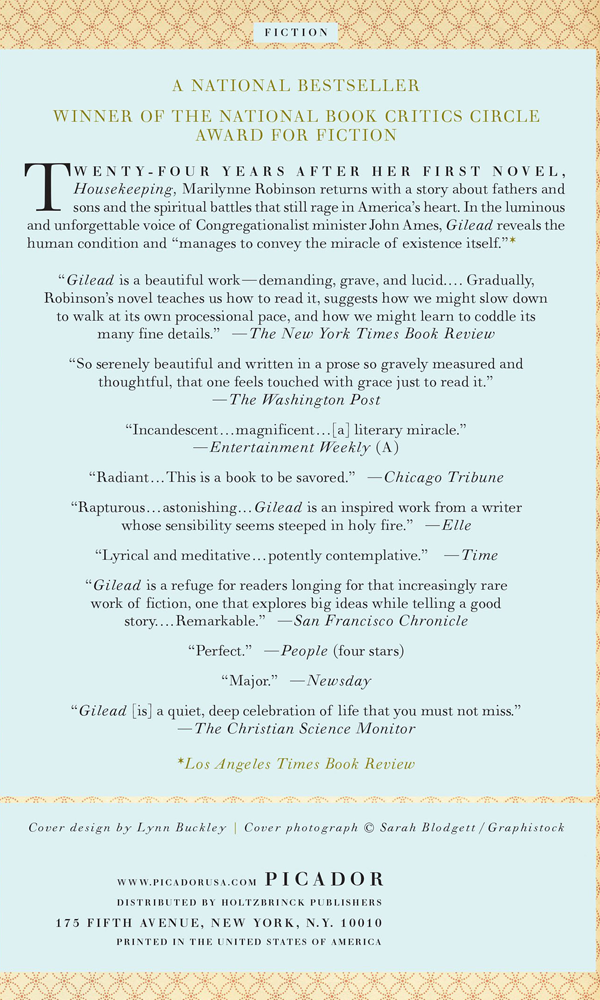 Gilead- A Novel by Marilynne Robinson